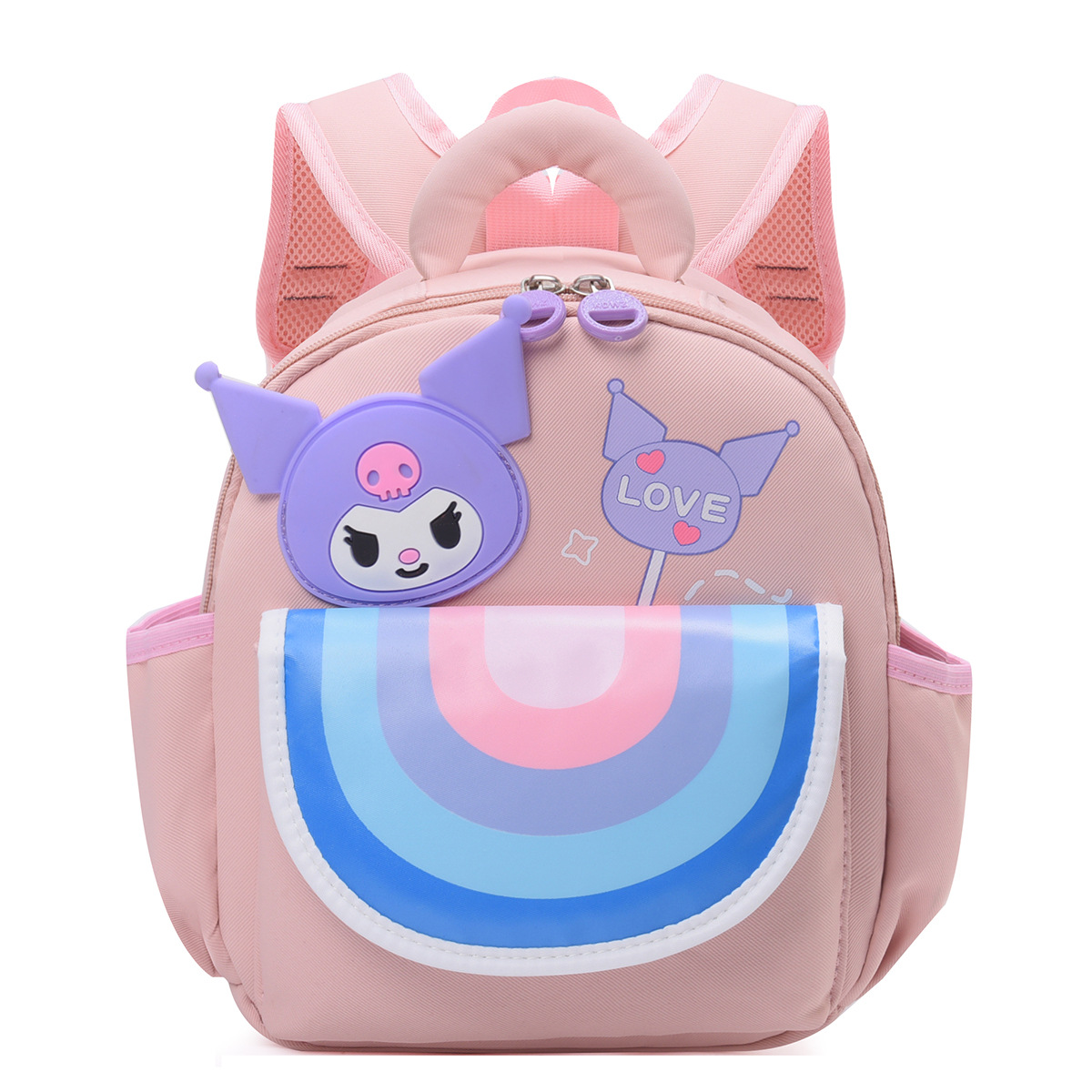 The new cartoon backpack for kindergarten girls, Kuromi, is lightweight, cute and has a high level of appearance. It is a children's travel backpack Item Picture