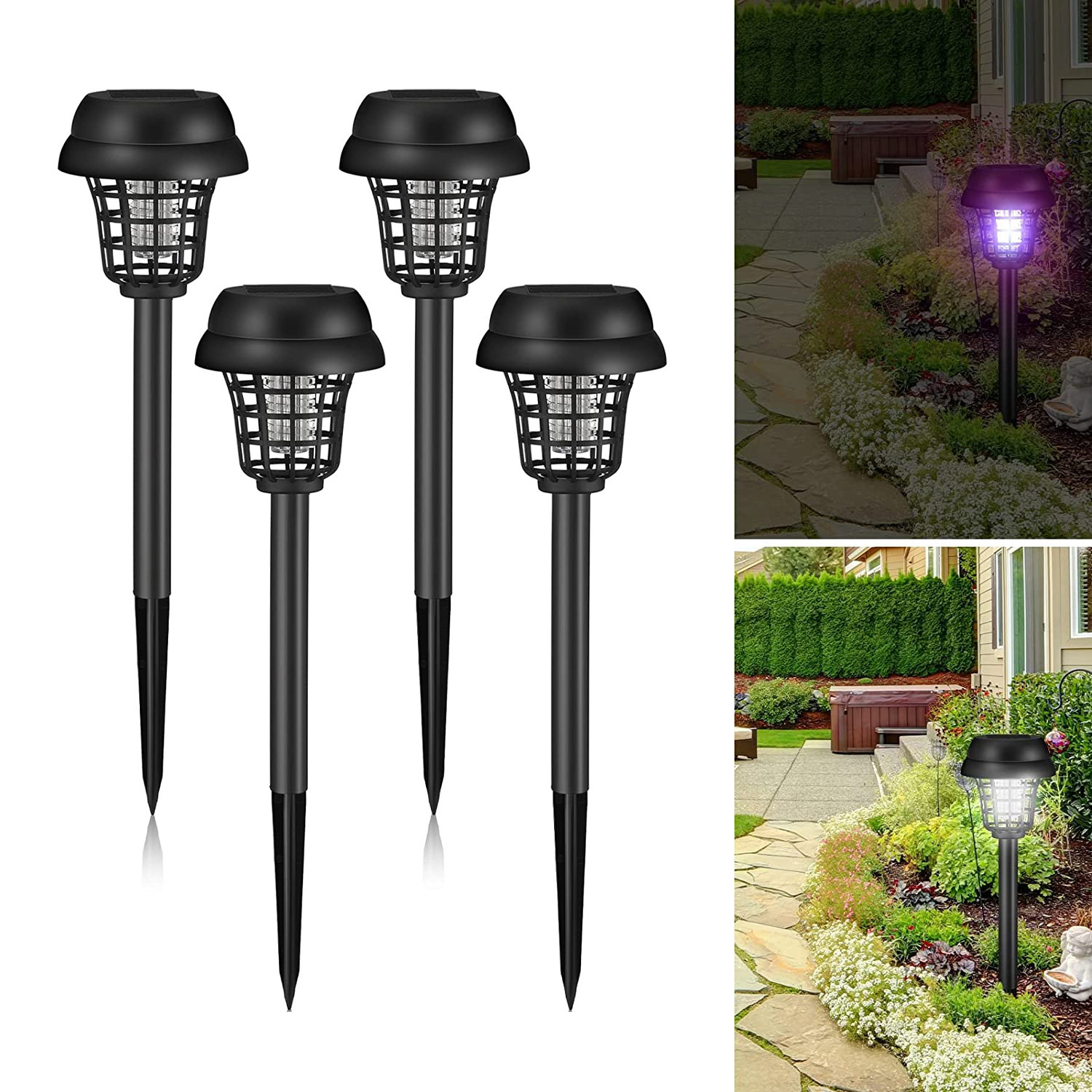 Cross-border solar mosquito-killing lamps, outdoor waterproof garden and courtyard lamps, lawn lamps, mosquito repellent lamps, mosquito killers, mosquito traps full figure