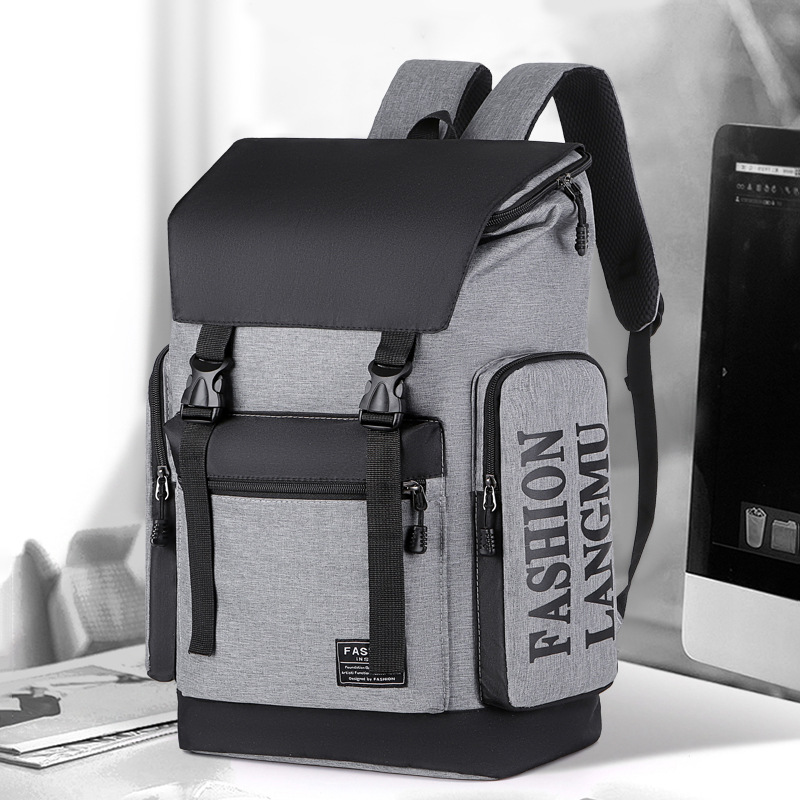 Wholesale of new large-capacity backpacks, simple, fashionable and trendy student schoolbags, travel and business lightweight computer backpacks full figure