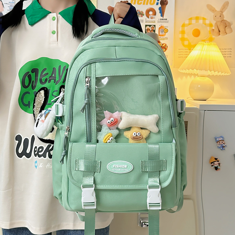 Japanese-style fresh and cute girl backpack, versatile for campus use, high appearance level, large-capacity, transparent backpack for girls Application Scenario