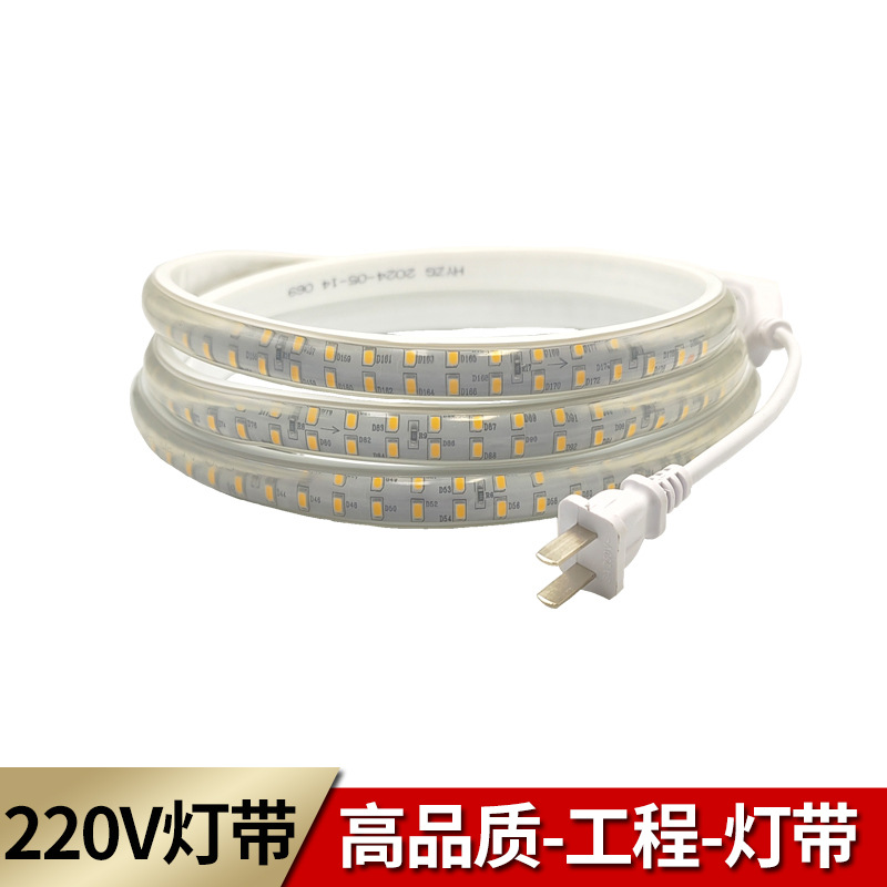 led light strip 2835, double-row 180 lamps, arc-shaped engineering type, copper bracket, lamp beads, copper wire, 220V light strip full figure