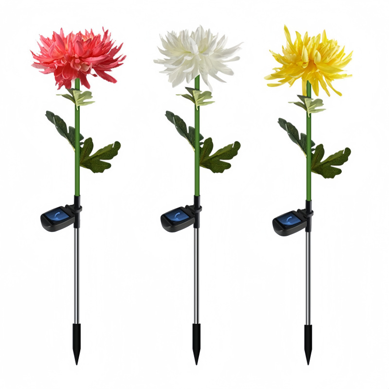 Cross-border solar simulation flower lights, LED lily, chrysanthemum, sunflower, rose ground insert lights, courtyard garden and lawn lights Item Picture