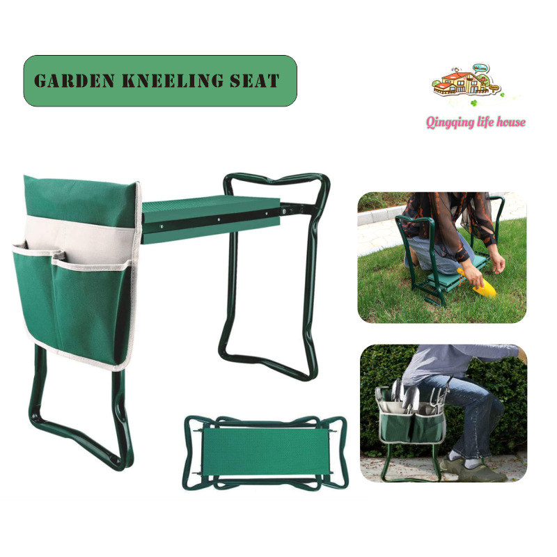 Cross-border outdoor folding kneeling pedal camping fishing bench, garden kneeling chair tool kit, agricultural garden EVA pad full figure