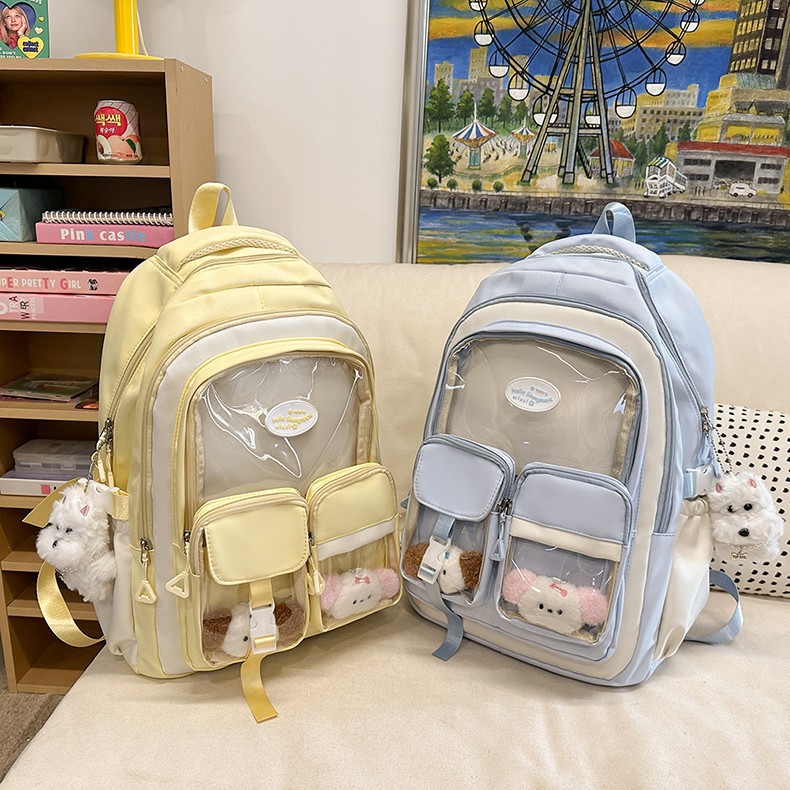 Versatile transparent Zagu Ba Ji pain bag for girls, high appearance level, high school and junior high school students' shoulder bag, large capacity Application Scenario