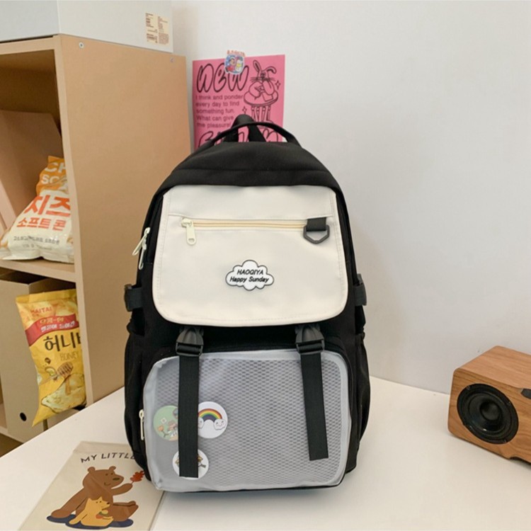 New Japanese-style ins school high school backpack, junior high school backpack, girls' color-matched backpack, girls' schoolbag Application Scenario