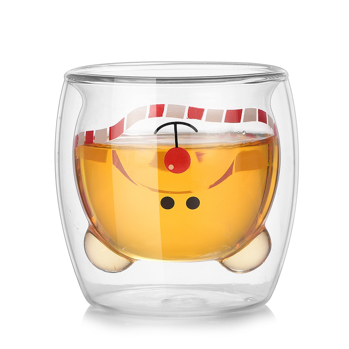 【 Customized LOGO】 Creative animal glass cups, cartoon bear double-layered cups, ins cups, cross-border water cups as gifts Item Picture