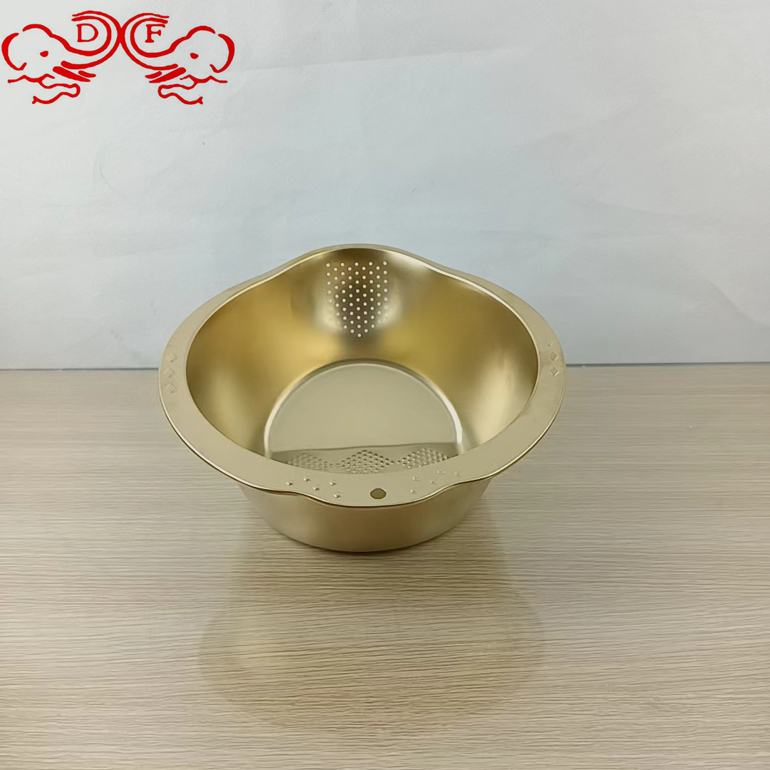 不锈钢沥水篮/沥水篮/折叠沥水篮/米筛欧式/不锈钢盖盆套装产品图