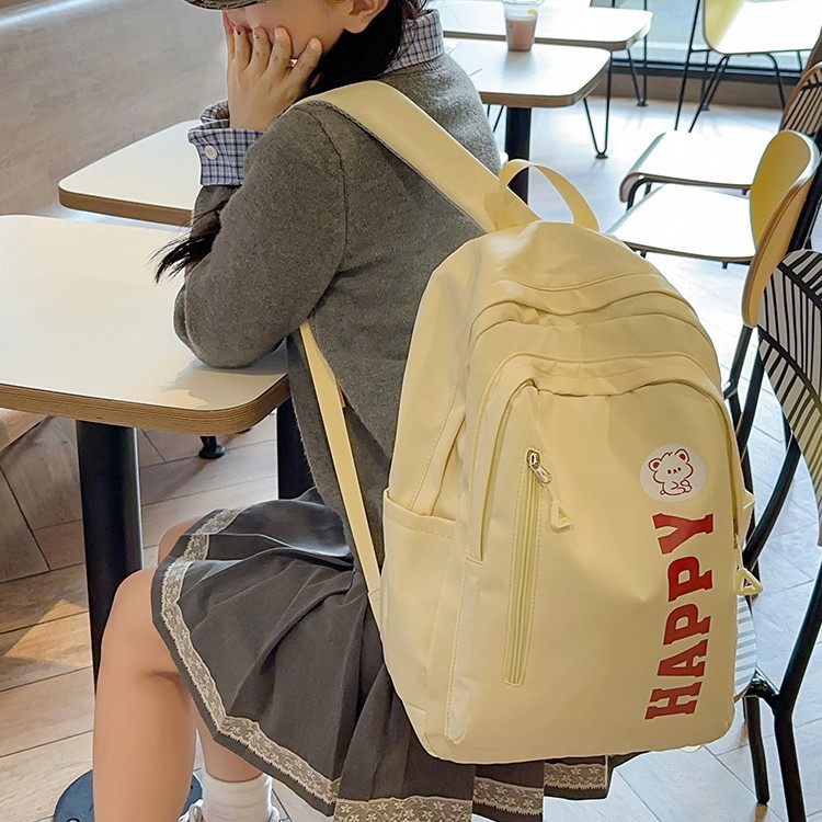 This trendy backpack has a sense of design and is versatile in various sizes. It is a lightweight backpack for campus students and a multi-layered practical backpack full figure