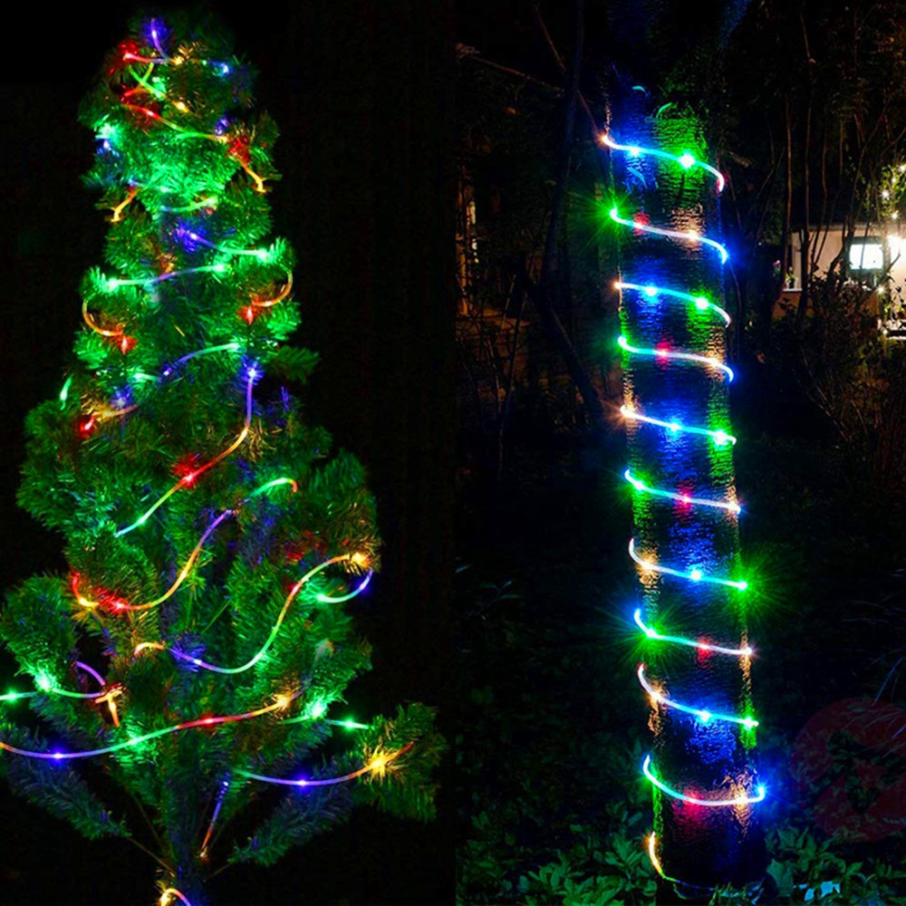Solar LED tube strip lights, Spring Festival colored lights, outdoor courtyard landscape decoration, festival wedding night light strings details Picture