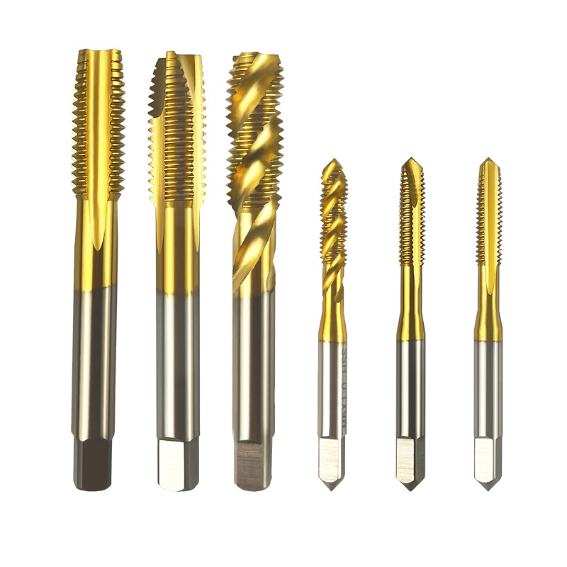 Factory direct sales of titanium-coated spiral tip taps, stainless steel special taps, national standard m3-m20 machine taps Item Picture