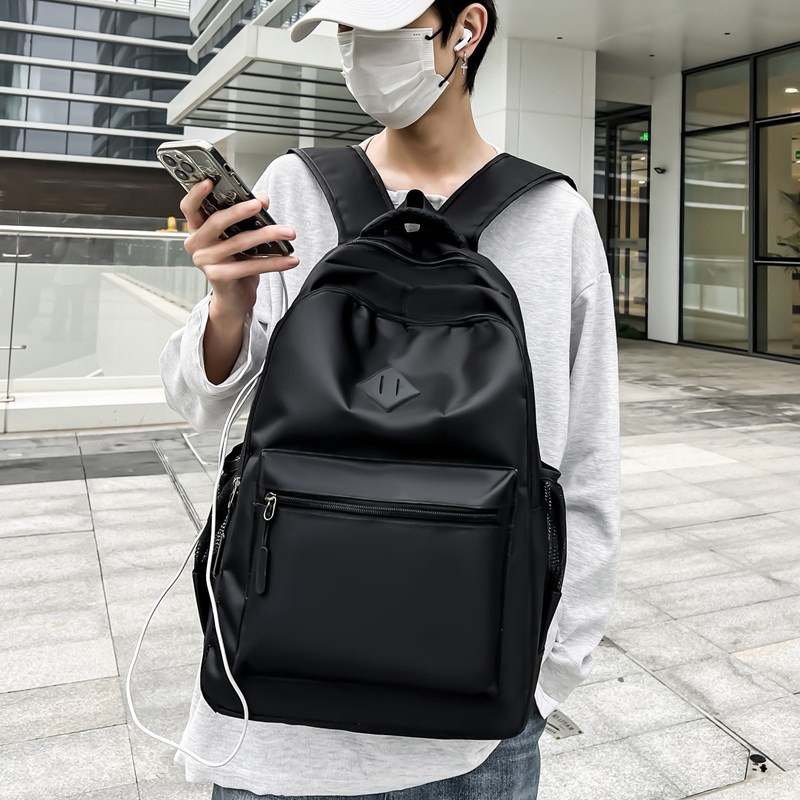 Wholesale fashionable Oxford fabric backpacks, new simple and large-capacity, lightweight middle school schoolbags, business USB backpacks Specification drawing