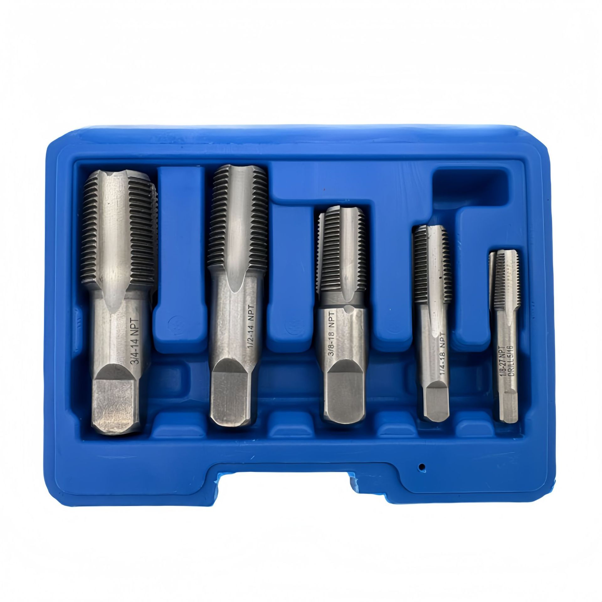 5-piece NPT tap set, pipe thread repair tool, 5-piece tap bearing steel Item Picture