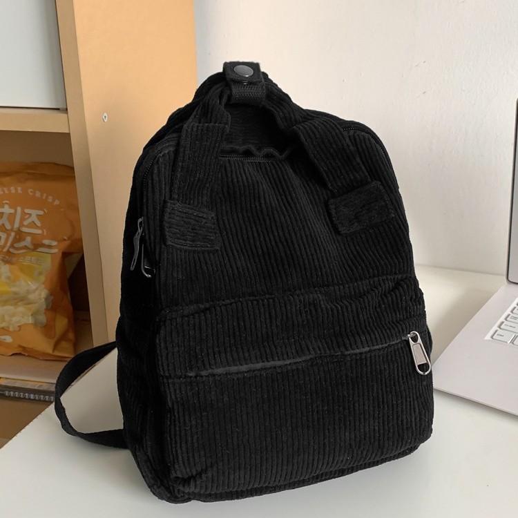 2024 New mini backpack for female students, a retro canvas bag in solid color, versatile and suitable for shopping and outings Specification drawing