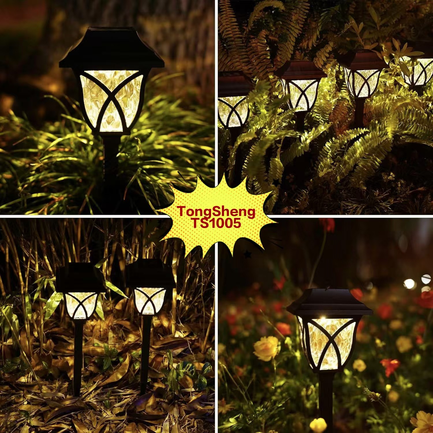 Hot-selling items on e-commerce platforms: solar lawn lights, solar ground plug lawn lights, and solar plastic lawn lights details Picture