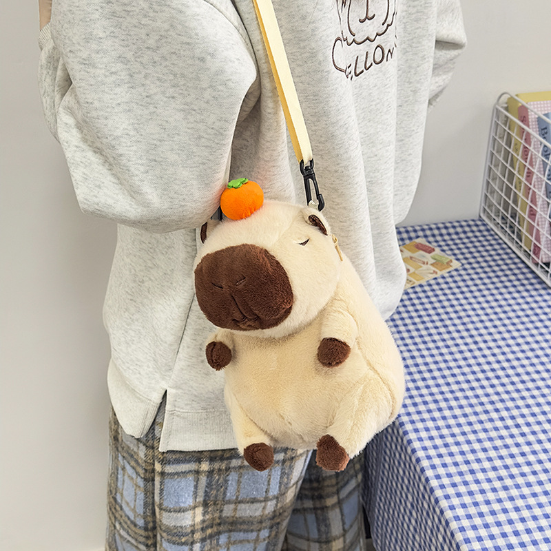 Cute plush toys, capybara bags, capibara dolls, plush single-shoulder bags, and stylish backpacks for girls Specification drawing