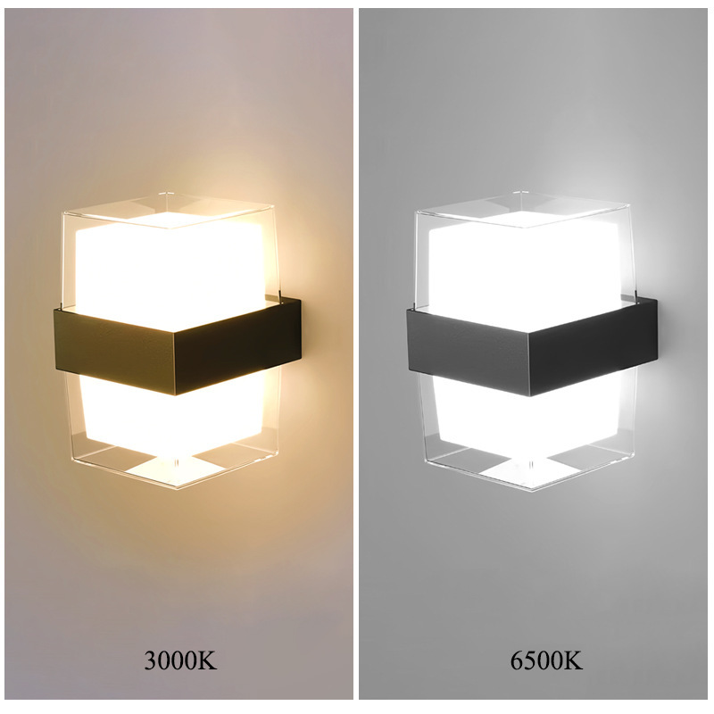 Double-headed square and circular LED wall lamps with upper and lower diffused light emission, bedside and staircase lamps, wall lamps, ultra-bright wall-washing lamps Application Scenario