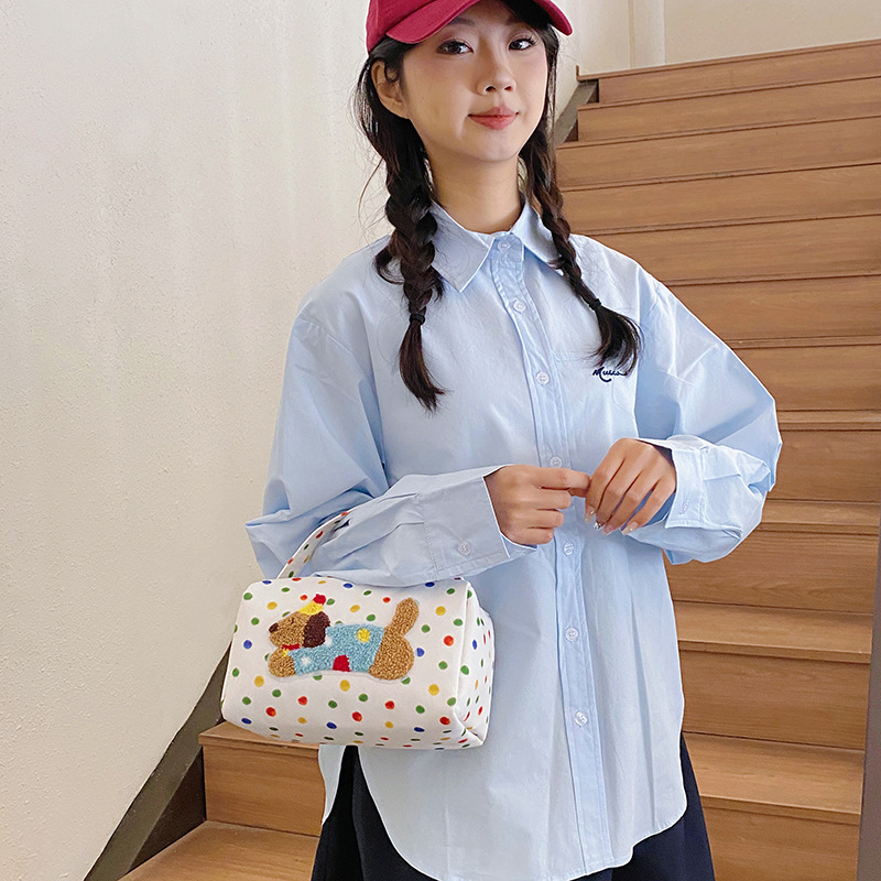 Colorful Polka Dot Dachshund handbag 2025 New style high-end large-capacity portable travel storage bag details Picture