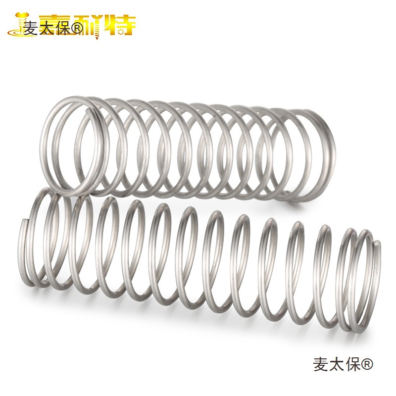 304 stainless steel spring, small spring, compression spring, high elasticity compression spring, wire diameter 0.3-1.5, horizontal spring, Mactabao Specification drawing