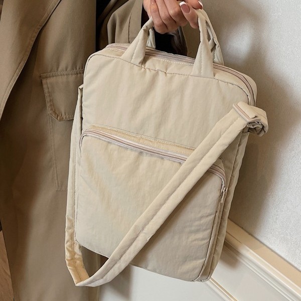 Tablet bag, simple nylon fabric bag, commuter women's single-shoulder bag, large-capacity handbag, student's crossbody bag for class details Picture