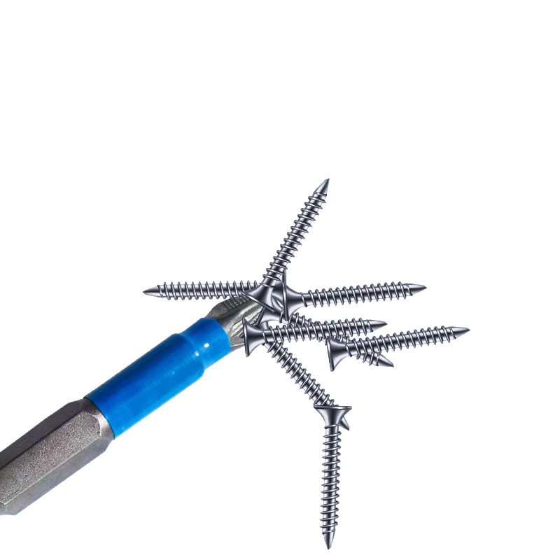 Six-piece set of cross screws, anti-slip screwdriver bit, blue leather rubber sleeve screwdriver bit, cross screwdriver, hand drill, screwdriver head Item Picture