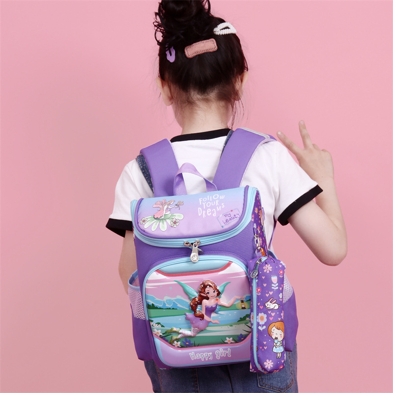 Primary school schoolbags for grades 12 and 34, boys and girls, printed with high appearance standards, children's one-piece lightweight backpacks of high quality details Picture