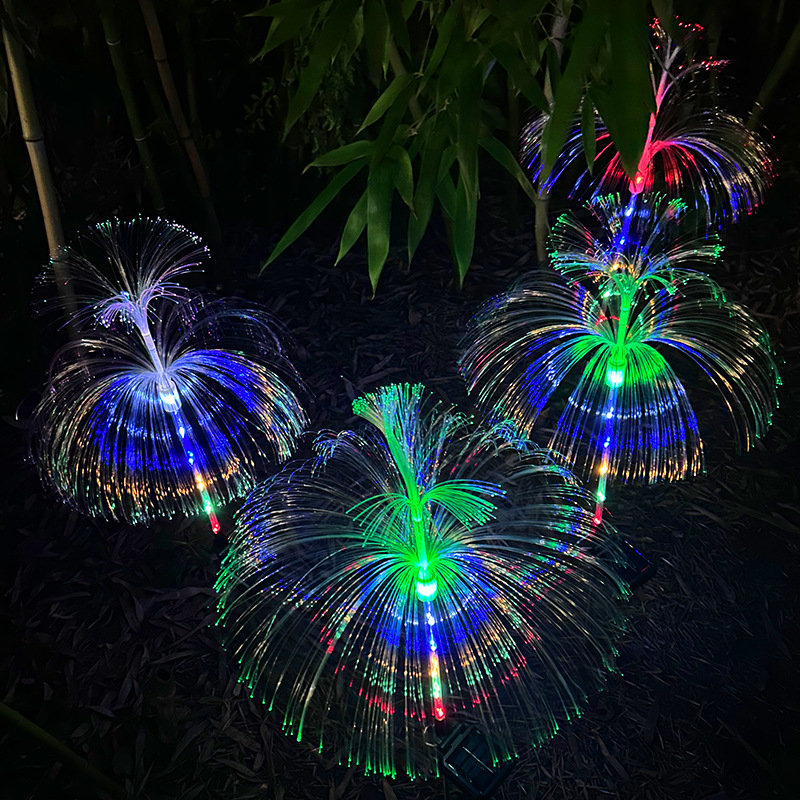 Direct sales from the original manufacturer of the new solar jellyfish lamp, seven-color led fiber optic outdoor garden solar lawn lamp Specification drawing