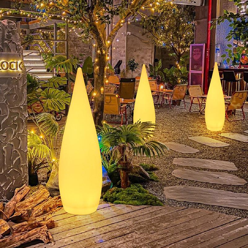 led light-emitting water drop lamp, hotel outdoor decorative floor lamp, floor landscape lamp, courtyard villa swimming pool guiding lamp Specification drawing