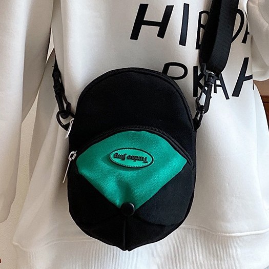 New cute design, fashionable and casual, unisex hat bag, color-blocking large-capacity phone bag, single-shoulder crossbody bag Specification drawing