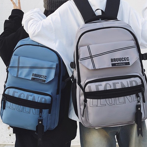 Simple computer bag, men's backpack, high school student spliced double-shoulder backpack, cool and versatile, college birthday style large backpack Application Scenario