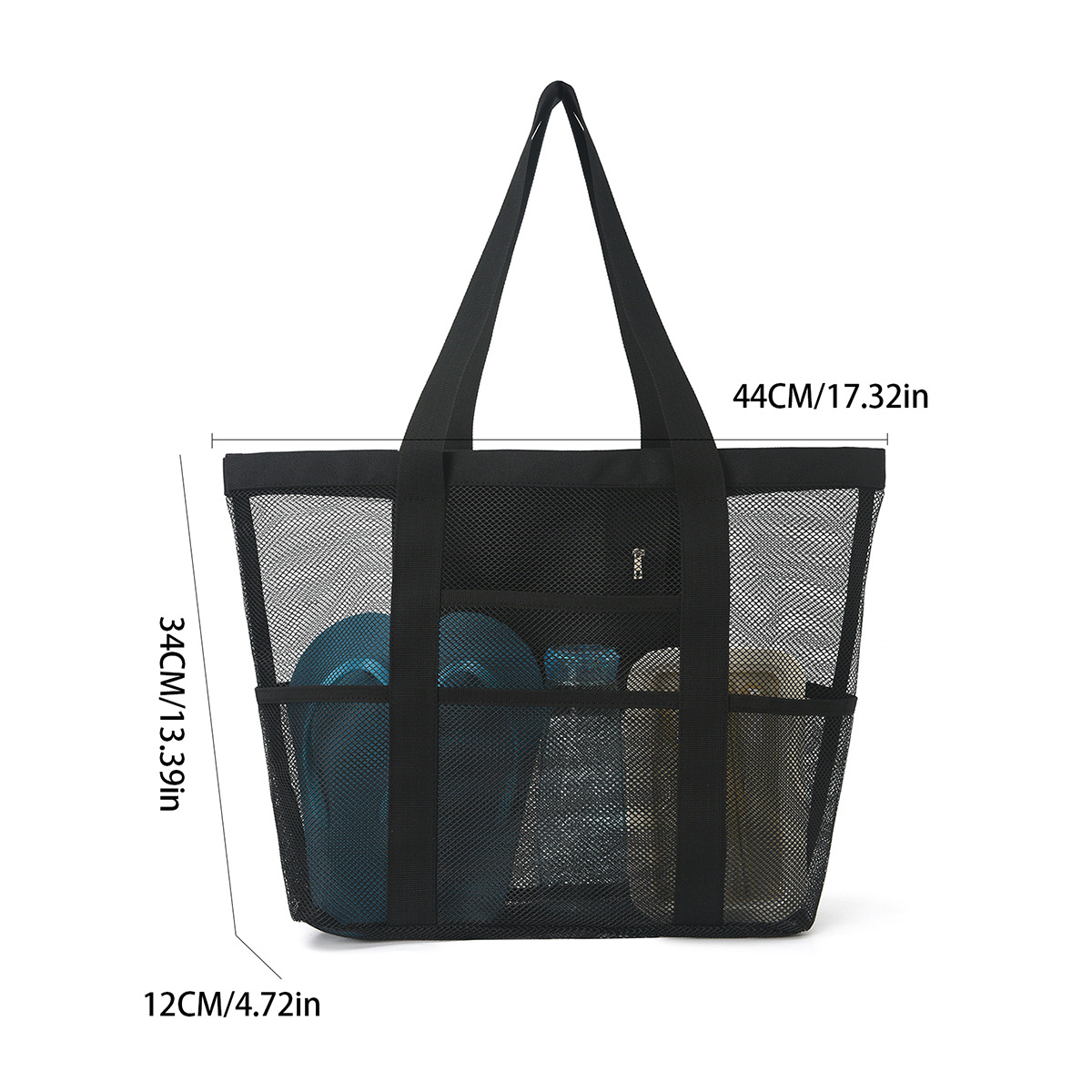 Amazon-style large-capacity toy storage 8-pocket bathroom bag, hand-held shoulder beach bag storage bag, bath bag details Picture