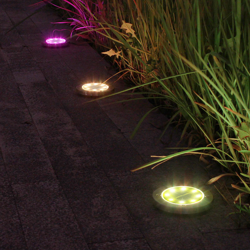 Solar ground lamps, outdoor waterproof garden lamps, street lamps, stainless steel deck lamps, walkway lamps, solar lamps Application Scenario