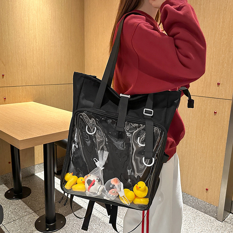 New large-capacity college student backpacks, transparent pain relief bags, single-shoulder bags, cute kid bags, and lightweight backpacks full figure