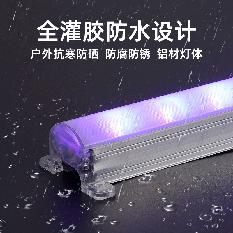 led outdoor waterproof strip light, digital guardrail tube, running horse external control, single-color seven-color contour wall-washing light, hard light strip details Picture