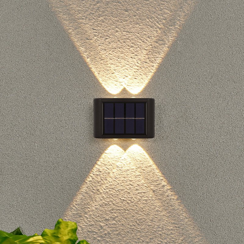 Solar double-head wall lamp, outdoor garden lamp, waterproof, outdoor up and down luminous, wall decoration garden lamp, wall-washing lamp Application Scenario