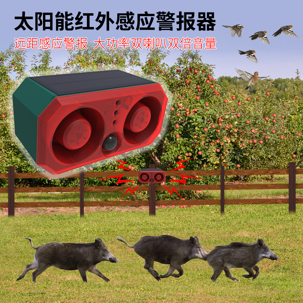 Solar-powered alarm light, sound and light anti-theft, infrared human body sensor remote control warning, flashing light for household use Application Scenario