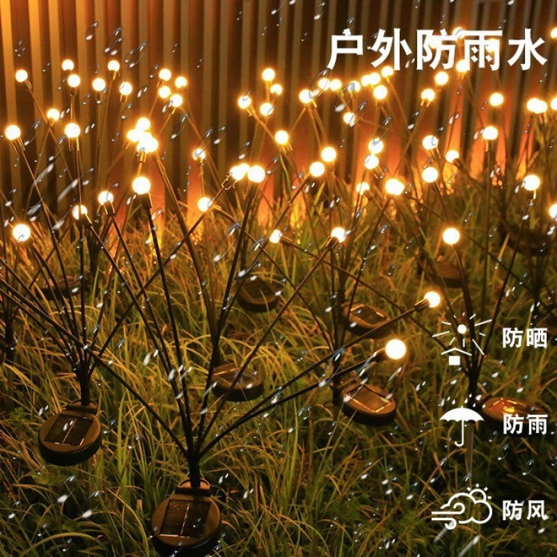 New led courtyard lawn decorative ground socket lights, firefly color lights, lawn lights, courtyard garden ground socket atmosphere details Picture