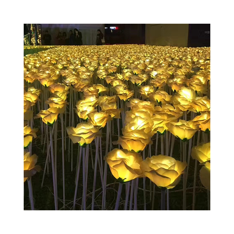 led rose ground insert light, outdoor waterproof luminous rose landscape courtyard decoration lighting, lawn light insert Item Picture
