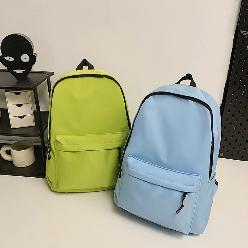 New travel minimalist schoolbag, student backpack, versatile, casual, large-capacity, lightweight solid color backpack for college students Specification drawing