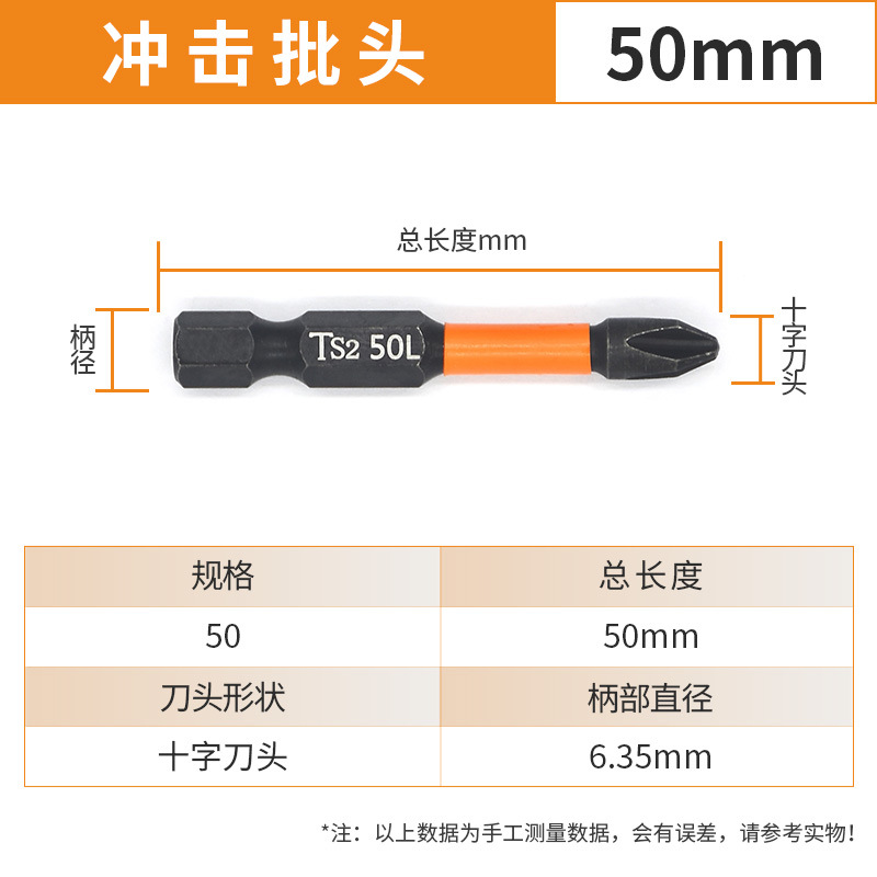 Impact-resistant cross-head, strong magnetic high-hardness head, powerful torque electric drill screw, hexagonal air screwdriver head undefined