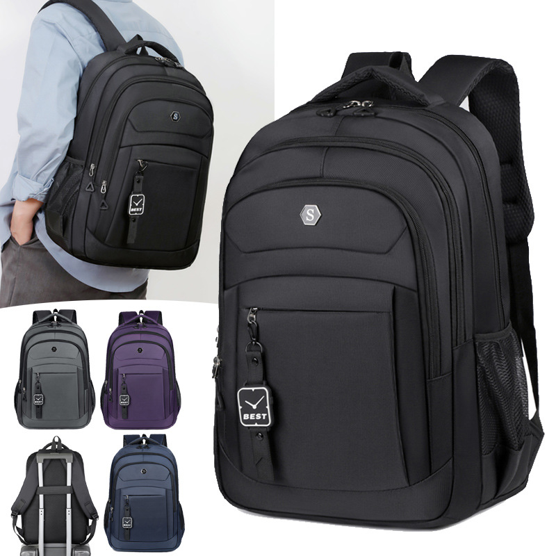 Wholesale of new backpacks for junior and senior high school students, simple and large-capacity travel, computer and business backpacks full figure