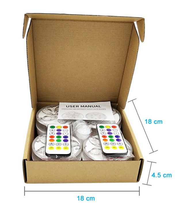 Wholesale Bauhinia flower diving lights, LED running horse remote control large knob lights, 11 lights, aquarium fish tank swimming pool diving lights Item Picture