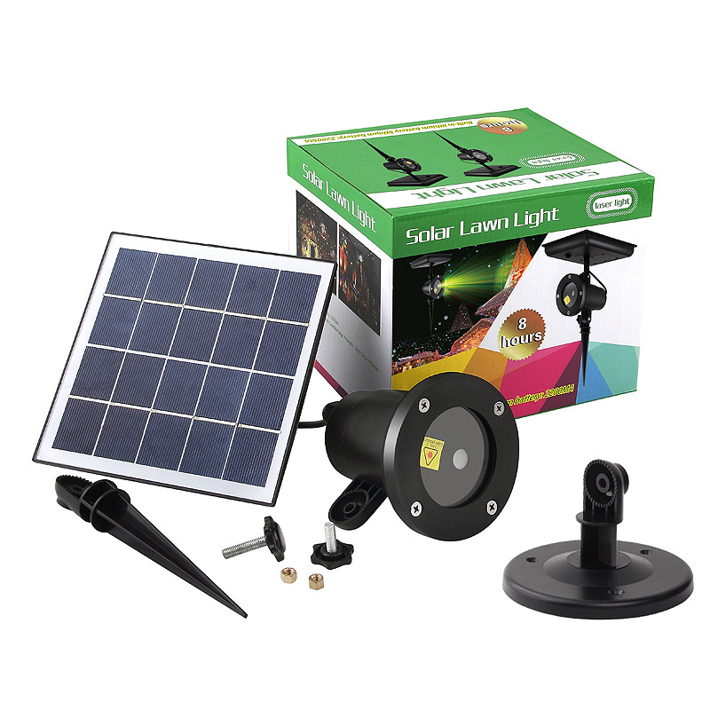 Cross-border outdoor solar-powered courtyard lawn laser lights, starry sky Christmas lights, ground control, atmosphere light dance table lamps Specification drawing