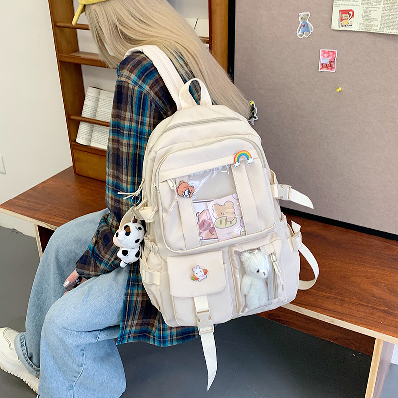 New large-capacity primary school schoolbag for girls in Harajuku, cute girl student backpack, trendy and casual foreign trade schoolbag Application Scenario