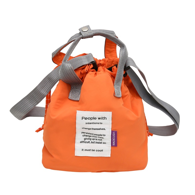 New Japanese drawstring single-shoulder crossbody bag, lightweight and unisex handbag, versatile and color-blocking crossbody bag Item Picture