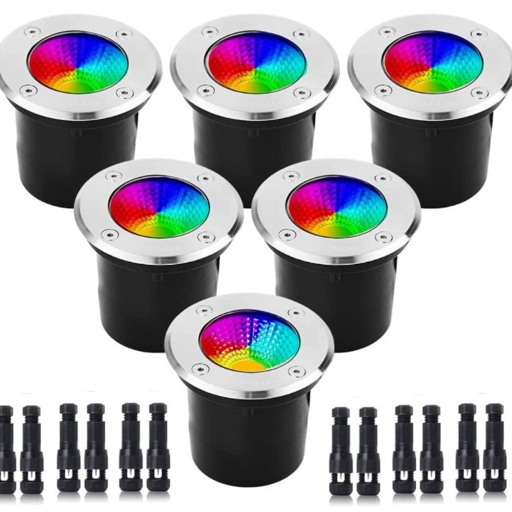 6W, 9W, 12W, RGBW buried lights, ground insertion lights, landscape engineering lights, RGB spotlights, lawn lights, RF control full figure
