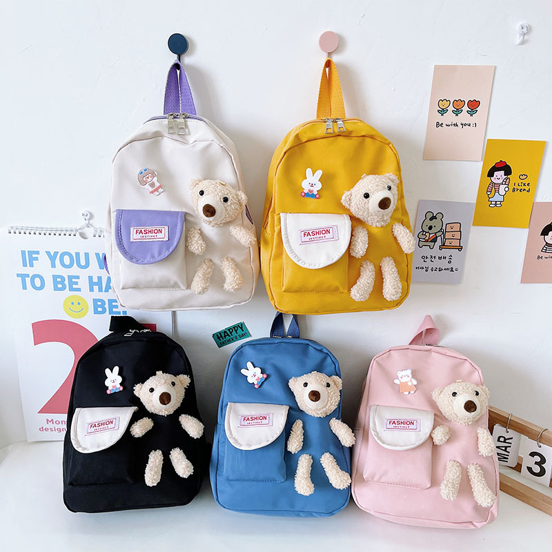 2021 New Cute kindergarten baby schoolbags, children's trendy backpacks, Little Bear primary school backpacks wholesale details Picture
