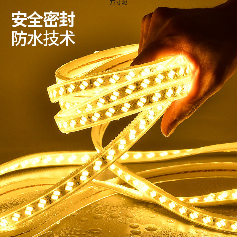 100-meter golden led light strip for engineering lighting, landscape lighting, outdoor 220V, outdoor decoration wholesale Specification drawing