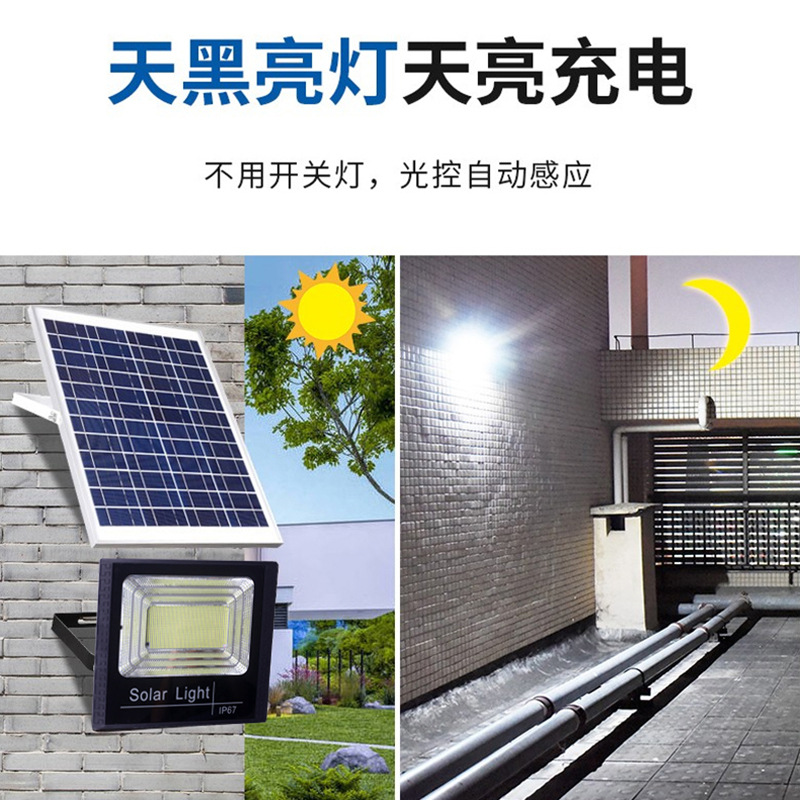 Cross-border single indicator light solar floodlight, outdoor courtyard lighting, led street lamp for street stalls, street stall floodlight Application Scenario