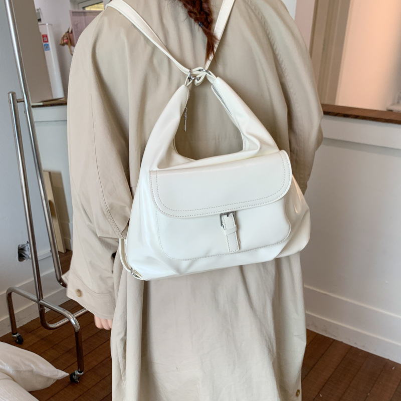 High-end retro backpack for women, 2025 new style oil wax leather single-shoulder bag, large capacity tote bag details Picture