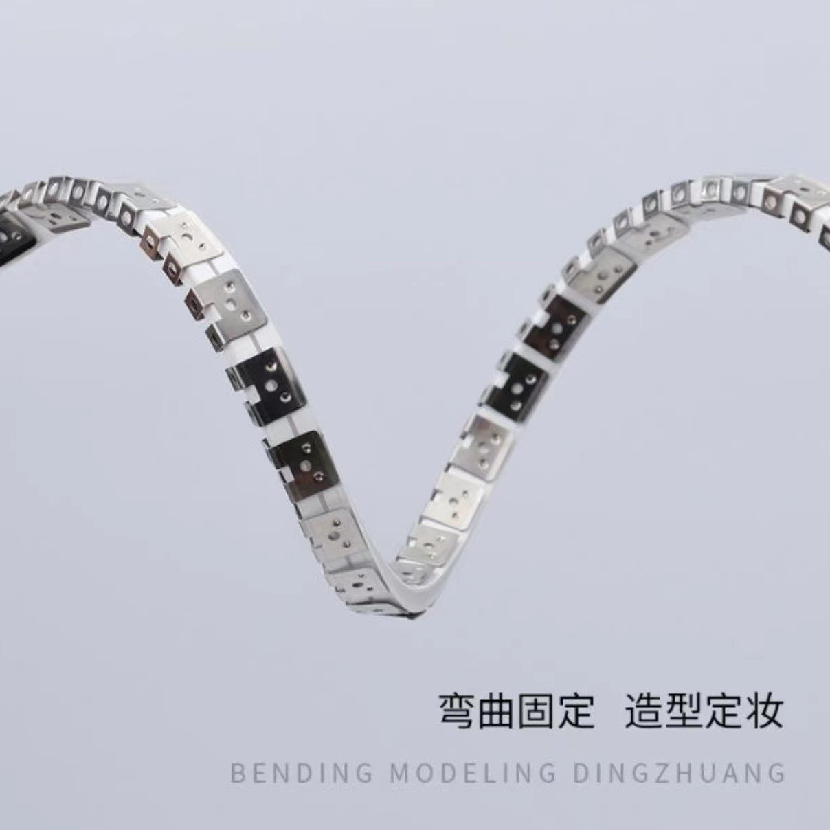 Rectangular silicone rubber light strip slot fixed frame, dragon frame soft snap-on neon light strip, arc-shaped soft stainless steel energy-saving details Picture